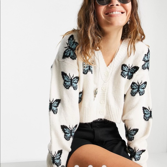 Topshop Soft Knit Cropped Tank Top AND Cardigan - Picture 2 of 4